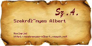Szekrényes Albert névjegykártya