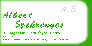 albert szekrenyes business card
