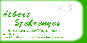 albert szekrenyes business card